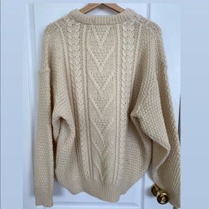 Vintage Wool Cream Sweater L